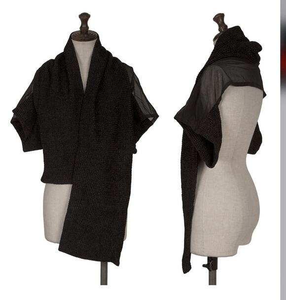 Yohji Yamamoto Sweaters - YOHJI YAMAMOTO +NOIR Black Shawl Bolero Japan M